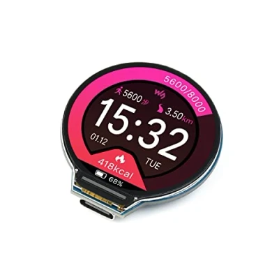 Imagen de RP2040 MCU Board with 1.28 Inch Round LCD Display Module 240 x Resolution 65K RGB Colours IPS Screen Based on Raspberry Pi RP2040, Accelerometer and Gyroscope Sensor,USB Type C Connector