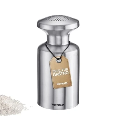 Imagen de Westmark Salero gastro Alpha ideal como especiero para cocinas de catering y cantinas, sal azúcar acero inoxidable, 500 ml