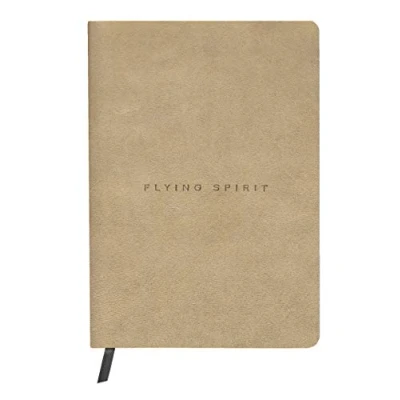Imagen de Clairefontaine 103943C Un cuaderno bordado cosido Flying Spirit 180 páginas marfil 14,8 x 21 cm 90 g DOT (impresión de puntos pequeños), cubierta piel cordero beige