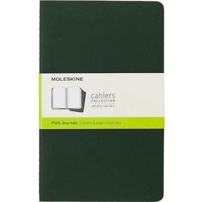 Imagen de Moleskine Cahier Journal (juego de 3 cuadernos con páginas en blanco, cubierta cartón y bordado algodón, bolsillo 9 x 14 cm, 64 páginas), azul vivo