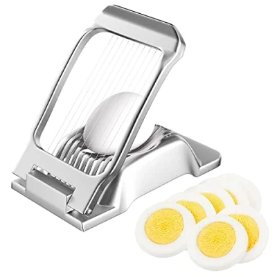 Imagen de Newpop Cortador Huevos Duros aluminio, corta huevo cocidos profesional Apto para Lavavajillas, alambres de corte Huevos, tensión individual y estable Kiwi, Fresas, Alimentos Blandos