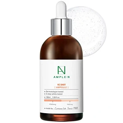 Imagen de Coreana AMPLE:N Ampolla de inyección VC 3.38 fl. onz. (100 ml) Suero facial antienvejecimiento para aclarar la piel, reduce las líneas finas, el daño solar, manchas oscuras, piel radiante
