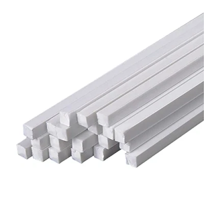 Imagen de PHasz 20 Piezas De Varilla Cuadrada ABS Longitud 500 Mm, Barra Sólida Plástico Blanco Lateral 1 6 Mm Adecuada para Modelo Mesa Arena DIY,Side Length 5mm