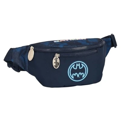 Imagen de Safta Batman Legendary Riñonera con Bolsillo Exterior, Ideal para Jóvenes y Niños de Diferentes Edades, Cómoda Versátil, Calidad Resistencia, 23x9x12 cm, Color Azul Marino