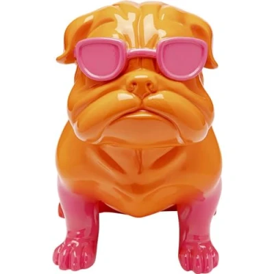 Imagen de Kare Figura Decorativa de Perro Moda, Rosa, Objeto Decorativo, diseño Perro, Pintado a Mano, 37 x 24 43 cm (Alto Ancho Profundidad)