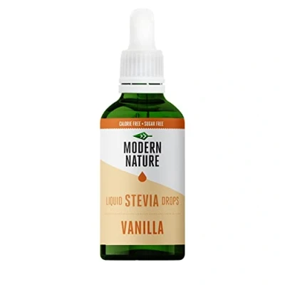 Imagen de Modern Nature Gotas de Stevia Líquida Sabor Vainilla 50ml Edulcorante Natural, Sin Azúcar, Calorías, Keto Sustituto del Azúcar y Jarabe Café