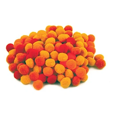 Imagen de Pompones naranjas surtidos 10 mm 120 unidades