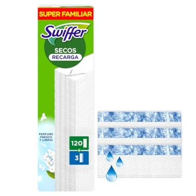 Imagen de Swiffer Mopa Recambios Secos Para Suelos 102 Unidades Y Húmedos 3 Unidades, Atrapa Retiene El Polvo