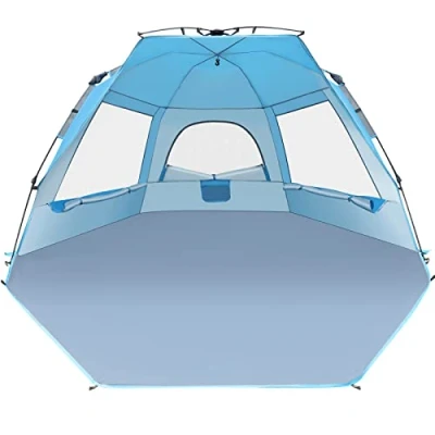 Imagen de Glymnis Tienda Portátil Pop Up para 4 5 Personas, Instantánea Automática UPF 50+ con Puerta Cremallera Playa Parque Pescar (265 x 250 135 cm)