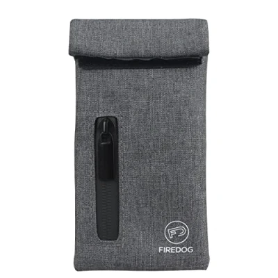 Imagen de FIREDOG Bolsas a prueba de olores, bolsa olores con forro carbono para perros, 3 x 6 pulgadas, bolsillo almacenamiento viaje, Gray, S, Compacto