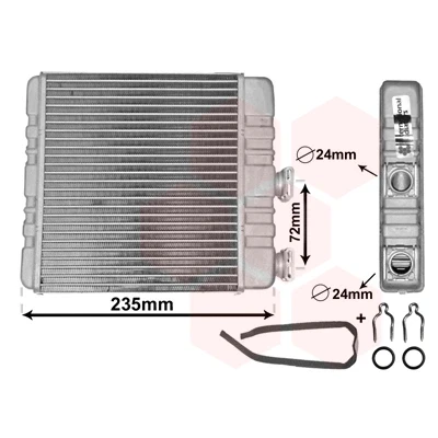 Imagen de VAN WEZEL 37006321 Radiador de Calefaccion con accesorios *** IR PLUS OPEL: Zafira A, Astra G Caravan, CC