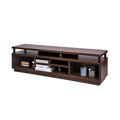 Imagen de Iris Ohyama, Mueble de TV /TV mueble/ con 5 estantes abiertos / hasta 65, Madera maciza, orificios para cables, Oficina, Sala Cabinet Middle OTS 150M Marrón