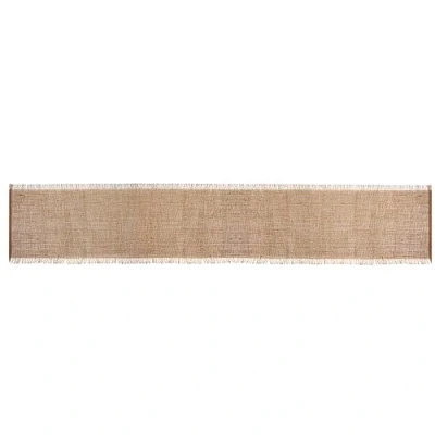 Imagen de Mikasa Camino de Mesa en Yute Tejido, Beige, para Comidas Relajadas, 230 x 33cm, Protector con Detalles Deshilachados