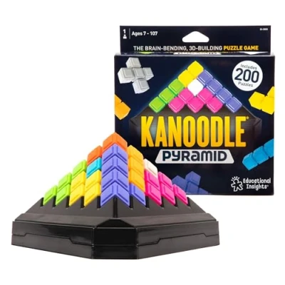 Imagen de Learning Resources Kanoodle Pyramid Brain &amp; Logic Challenge Game, Juegos Niños, 200 Puzzles en 2D y 3D, 7 años más, EI 3083, Multicolor