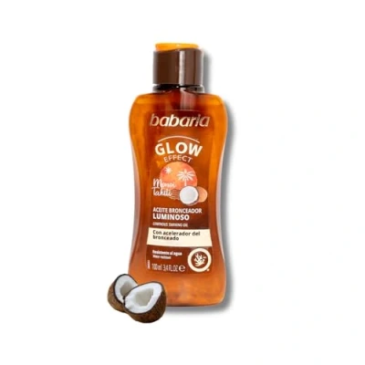 Imagen de Babaria Aceite Luminoso Formato Viaje, Acelerador del Bronceado, Hidrata, Potencia y Mantiene el Para Pieles Muy Bronceadas, Resistente al Agua, 100% Vegano 100 ml