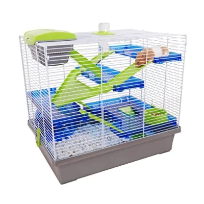 Imagen de Pico XL Casa/Jaula para hámster y Animales pequeños, Plateada Verde