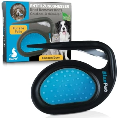 Imagen de BluePet 1 peine de desollado para perros y desolladores gatos, eliminar nudos pelaje fieltro, cuchillo desempolvador animales pelo largo, nudo, desnudo fieltro