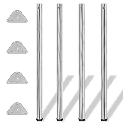 Imagen de vidaXL 4X Patas para Mesa Regulables en Altura 1100 mm Tubo de Hierro Cromado