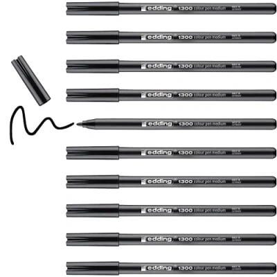 Imagen de Rotulador edding punta fibra 1300 negro redonda 2 mm