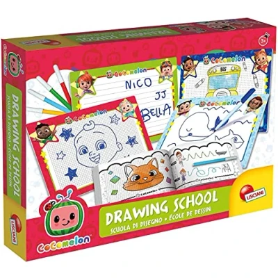 Imagen de LISCIANI COCOMELON Escuela de dibujo Juegos educativos para niños a partir 3 años Incluye pizarras borrables, rotuladores, cuaderno ejercicios Desarrollo la creatividad