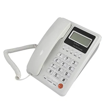 Imagen de Teléfono Fijo con Cable de Escritorio para Hogares, Pantalla Visualización la Fecha y Semana en Tiempo Real, Función Rellamadas, Adecuado Oficinas Hoteles