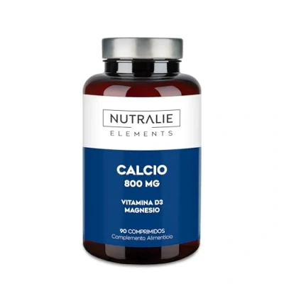 Imagen de Calcio con Magnesio Vitamina D3 800mg de Carbonato Huesos, Dientes y Músculos 90 Comprimidos Veganos Nutralie