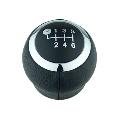 Imagen de L &amp; P Car Diseño GmbH A279 3 Pomo para palanca de cambios (piel auténtica 6 velocidades negro cromo (M12 Rosca Fina como Plug Play Notebook