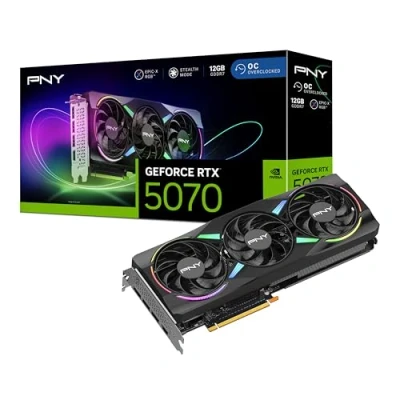 Imagen de PNY Tarjeta Gráfica GeForce RTX™ 5070 12GB ARGB OC DLSS 4 Triple Ventilador