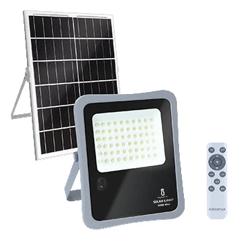 Imagen de Aigostar Foco proyector LED solar con mando a distancia, 300W, 6500K luz blanca. Resistente al agua IP65. Perfectos para exterior jardín, patios, caminos o garajes