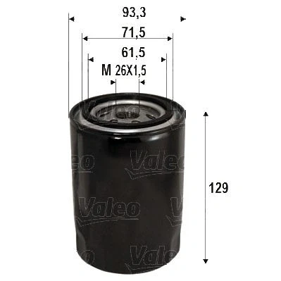 Imagen de VALEO 586095 Filtro de aceite M26x1.5 enroscable HYUNDAI: H 1 Travel, / Starex MPV, Furgón, KIA: SORENTO