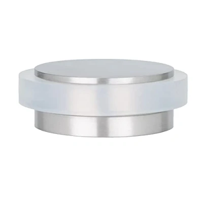 Imagen de EVI Herrajes Tope de Puerta Adhesivo Mini 35x 12 mm Goma Blanca Silicona Natural Acero Inoxidable Acabado Fijación Sencilla 100% Funcional Mod. I 140