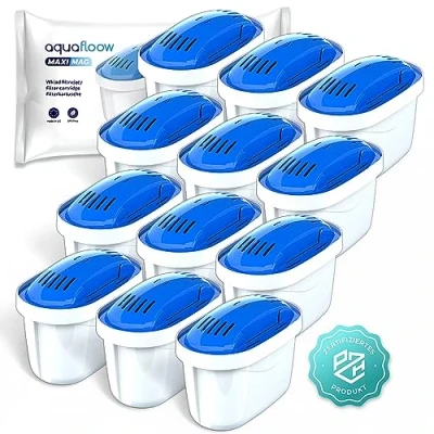 Imagen de Aquafloow Maximag 12x Magnesio Cartuchos De Filtro Agua Filtros Limpian El Y La Enriquecen Con Adecuado Para Todos Los Brita, Por Ej. Jarras Maxtra Dafi Unimax