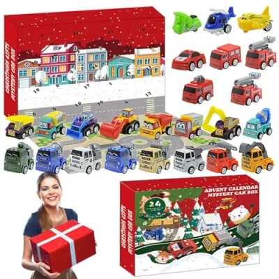 Imagen de Calendario Adviento 2023, De Coches, Advent Calendar Navidad Incluye 24 Coche Juguete, Días Cuenta Atrás Juguetes Niños