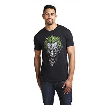 Imagen de DC Comics Joker Camiseta, Negro (Black Blk), XX Large para Hombre