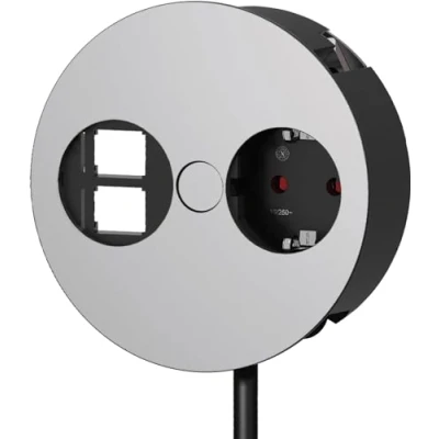 Imagen de Bachmann twist Caja circular empotrar mesa 1xschuko negro diámetro 105