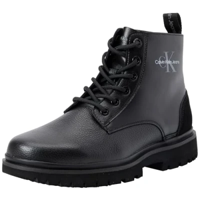 Imagen de Calvin Klein Jeans Botines de media caña Mujer Eva Boot Mid Lace Up con cordones, Negro (Triple Black), 41