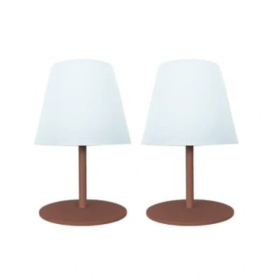 Imagen de Lumisky Juego de 2 lámparas mesa LED inalámbricas TWINS Terracota H16cm