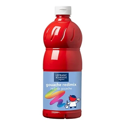 Imagen de Lefranc &amp; Bourgeois Gouache líquida Redimix, témperas para niños, 1L carmín, Pinturas niños y Manualidades