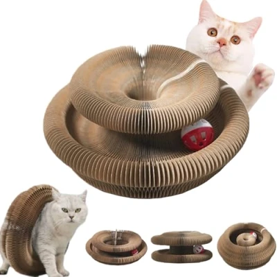 Imagen de Kitty Kurlz, Kurlz Cats Toy, Magic Organ Cat Scratcher Board, Foldable Accordion Toy with Bell Balls and Track Adventure for Indoor, Interactive Mental Physical Exercise (1pcs)