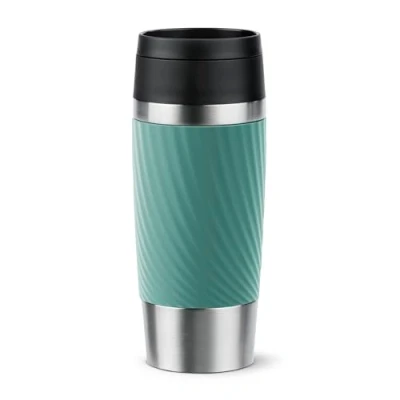 Imagen de Taza de viaje TEFAL Classic Twist: Tapa rosca con cierre Quick Press, funda suave, 100% hermética, mantiene bebidas frías 8 h y calientes 4 h. 360 para beber desde cualquier ángulo. N2024310.