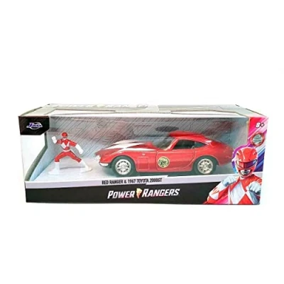 Imagen de Jada JA33074 1:32 HWR 1967 Toyota 2000GT con Figura roja Power Rangers Coche Miniatura Coleccionable, Talla única