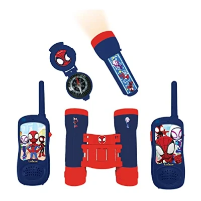 Imagen de Lexibook, Spidey y su superequipo Set de Aventurero Completo Spiderman, para niños, Walkie Talkies 120m, Binoculares, Linterna, Brújula, Rojo/Azul, RPTW11SP