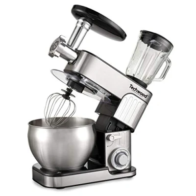 Imagen de Techwood TRO 1726, Robot de repostería multifunción con cuenco acero 7 L, 1300 W, 3/1, batidora, picadora inoxidable