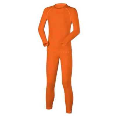 Imagen de FALKE Maximum Warm K UW hilo funcional secado rápido termo 1 pieza, Juego de capas base Unisex niños, Naranja (Dutch Orange 8041), 158 164