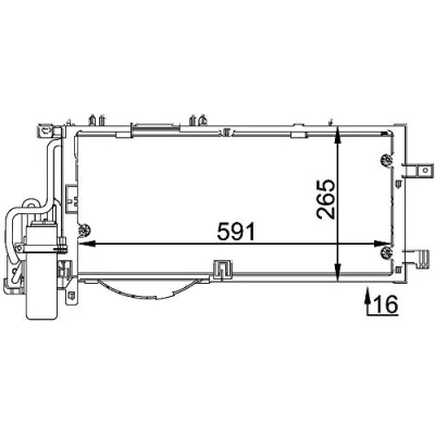 Imagen de MAHLE ORIGINAL AC 309 000P Condensador con secador 550mm OPEL: Corsa C Hatchback