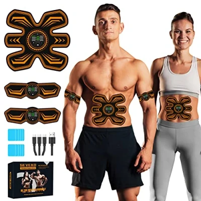 Imagen de SEVEKO Cinturón Abdominal Electroestimulación, Electroestimulación Abdominal,Electroestimulador Muscular para Entrenamiento Completo del Cuerpo,Entrenamiento EMS 8 Modos &amp; 15 Intensidades