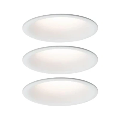Imagen de Paulmann 93415 Luminaria empotrable LED Cymbal, incl. 3x6,8 W IP44, regulable, foco empotrable, blanco mate, Spot, plástico, lámpara 2700 K