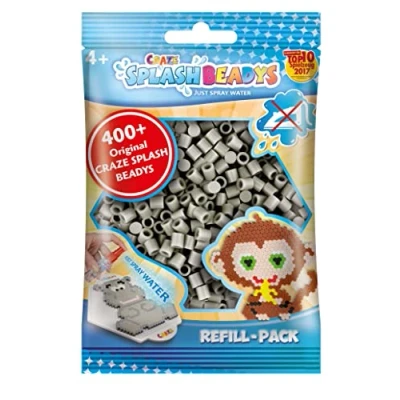 Imagen de Craze Splash Beadys Perlas de agua para niños, paquete recambio color gris claro 400 piezas, hazlo tu mismo, cuentas sin plancha, Refill pegar , 11904