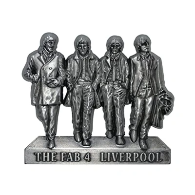 Imagen de Beatles Imán para nevera de metal con estatua Fab 4