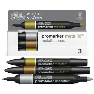 Imagen de Winsor &amp; Newton Promarker, Set de 3 Tonos Metálicos